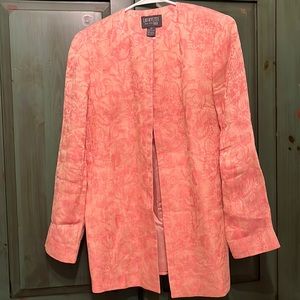 Lafayette 148 Spring pink floral linen jacquard Blazer